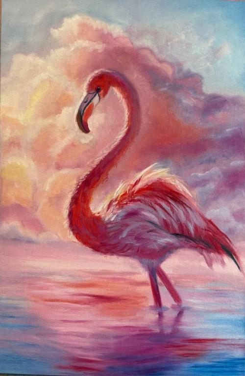 Розовый Фламинго. Размер: 40 х 60 см. 01