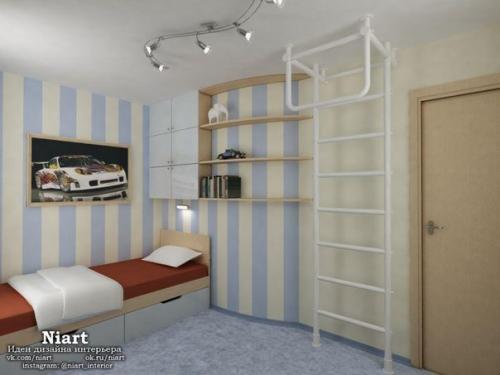 Двухкомнатная Хрущевка с маленькой кухней и коридором. 05