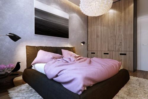 Посмотрите на темный интерьер спальни, он создает мягкую и приватную обстановку. 03