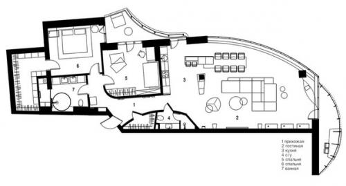 Апартаменты со стеклянной стеной в Киеве. 09