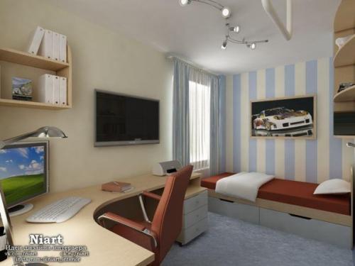 Двухкомнатная Хрущевка с маленькой кухней и коридором. 04