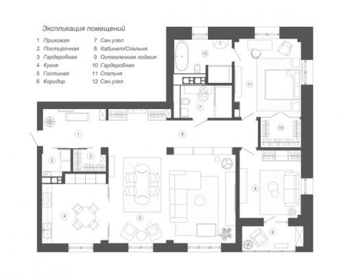 Интерьер квартиры на ул. короля в Минске, 145 м 2 архитектор: Александр Игнатьев. 09