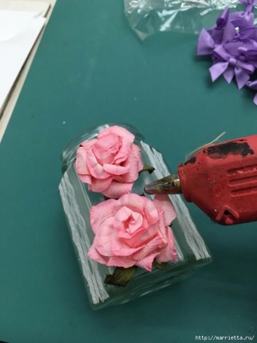 Декорирование баночек кружевом и лентами. 05