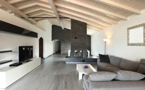 Серый ламинат и паркет в интерьере. 06