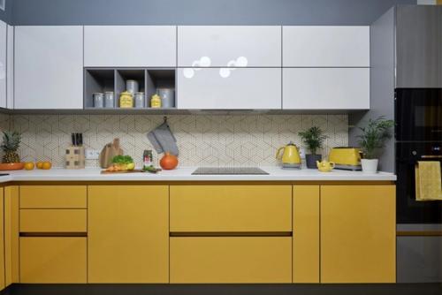 Жёлтая кухня в интерьере. 02