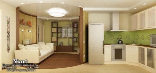 Двухкомнатная Хрущевка с маленькой кухней и коридором. 02