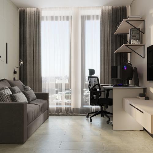 Проект однокомнатной квартиры 38 м 2 в ЖК Светлана парк в Санкт-петербурге. 06