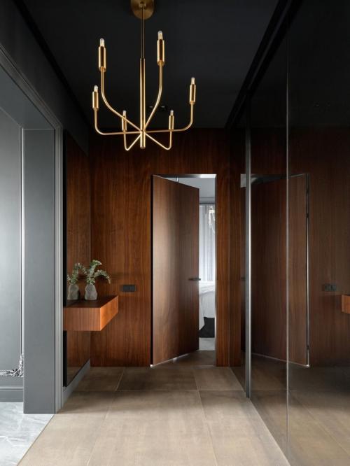 Реализованный интерьер черной квартиры, площадью 77 кв. 05