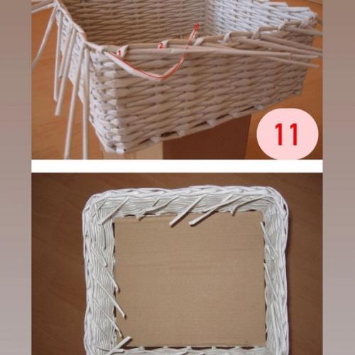 Корзинки из газетных трубочек. 07