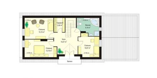 Комфортный коттедж для узкого участка. 03