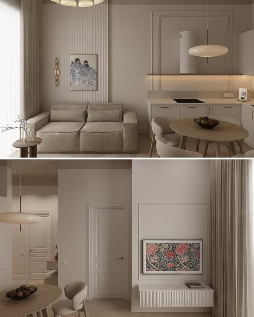 Спокойный интерьер квартиры для девушки. 03