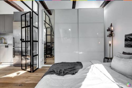 Стеклянная перегородка в светлой квартире. 07 Стеклянная перегородка в светлой квартире. 07