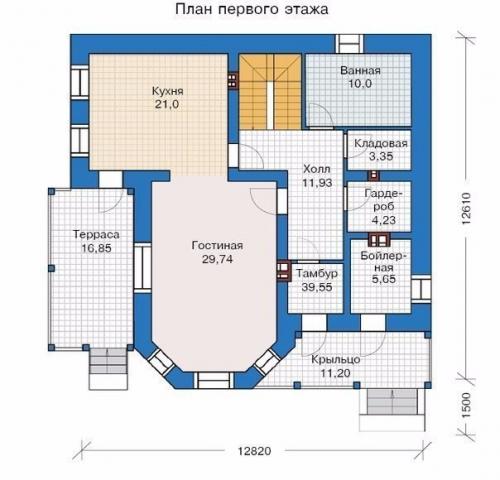 Идея дома.   Общая площадь без балкона и террас: 171, 6 кв. 01