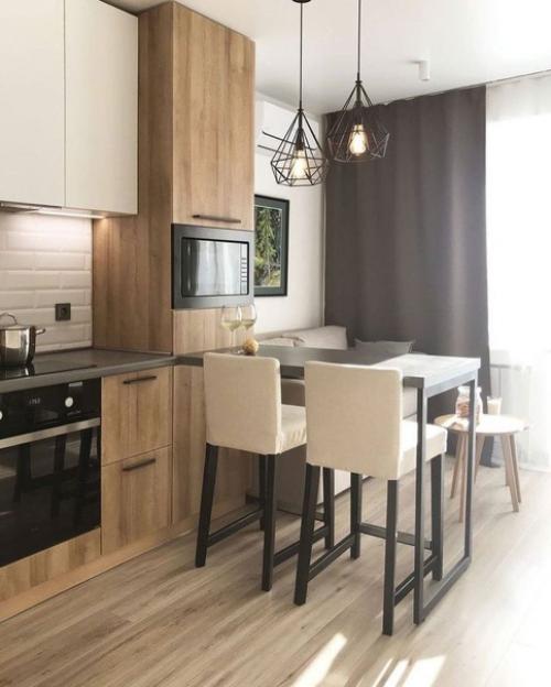 В маленьких квартирах, студиях кухни - гостиные дают уникальную возможность создать интерьер по своему вкусу. 02