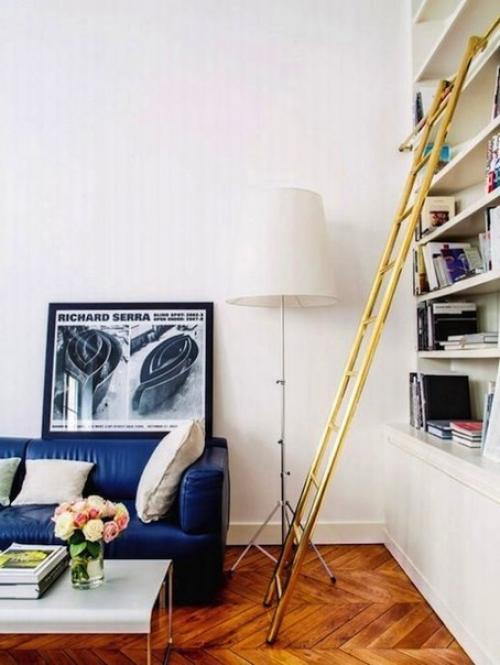 Домашняя библиотека в современном интерьере. 06