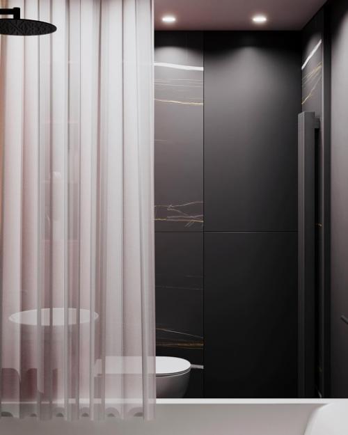 Нетипично для моих интерьеров - яркая ванная комната или бордовая? 03