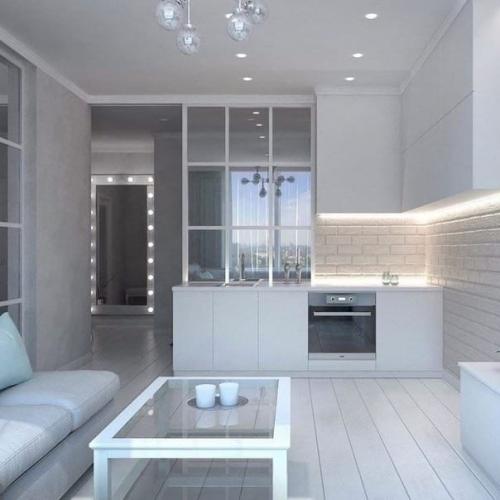 Интерьер квартиры в белом цвете. 01