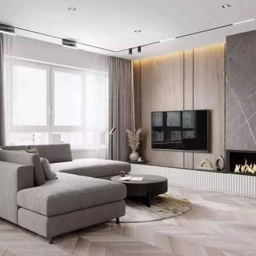 Объединённое пространство кухни - гостиной площадью 25 кв. 04