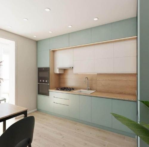 Какой нежный цвет подобрали для этой квартиры. 01