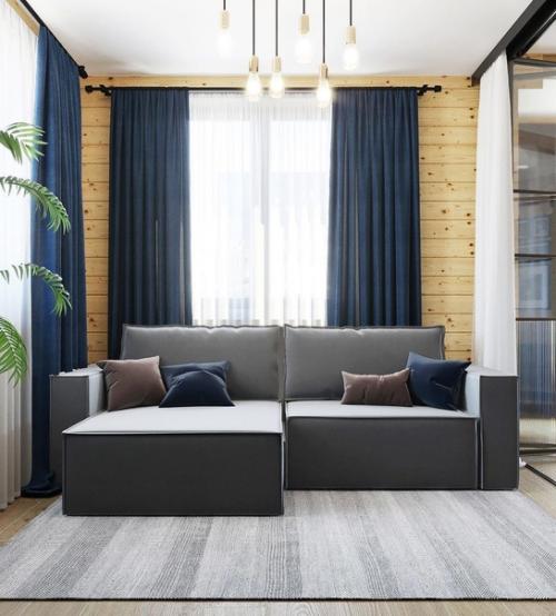 Зоны кухни, гостиной, столовой в загородном доме. 05