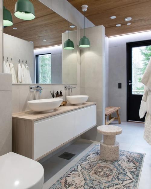 Шалфейные и теплые натуральные оттенки в интерьере приятного финского дома. 08