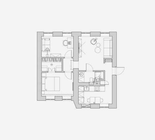 Дизайн интерьера 3-х комнатной квартиры (54 м). 09