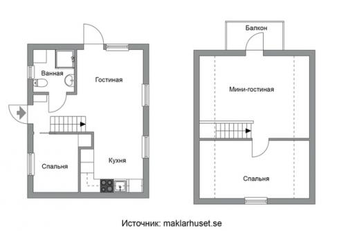 Ещё один пример компактного и очаровательного коттеджа из швеции. 09