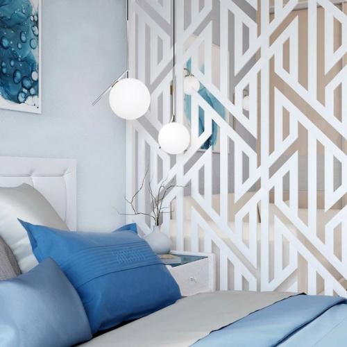 Вот такая чудесная и воздушная перегородка, которая разделяет зону спальни и зону гостиной теперь у нас есть! 02