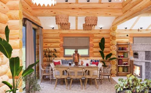 Сейчас работаем над проектом интерьера срубового дома. 01