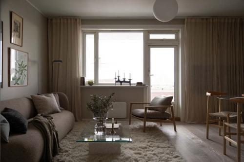 Прекрасная гостиная в норвежском интерьере. 01