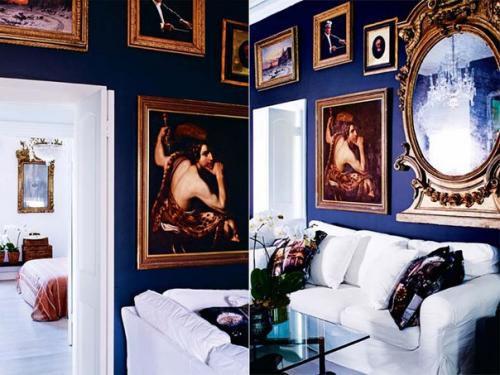 Этим интерьером можно любоваться бесконечно: высокие потолки, большие окна, винтажная мебель и, конечно же, искусство. 04