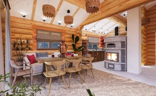 Сейчас работаем над проектом интерьера срубового дома.