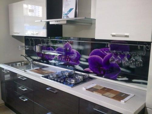 Фартук для кухни из стекла. 04