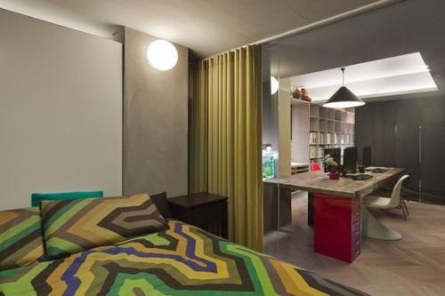 Лучшие варианты зонирования с помощью штор. 05