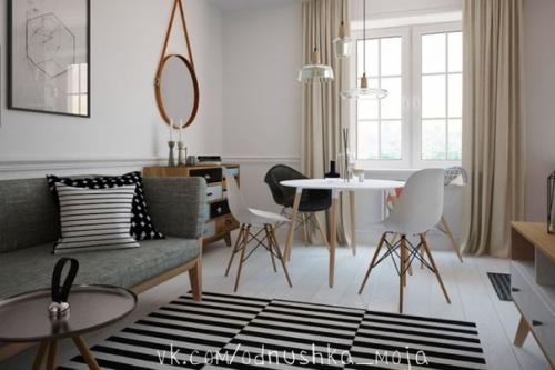 Скандинавский интерьер Хрущевской двушки. 01