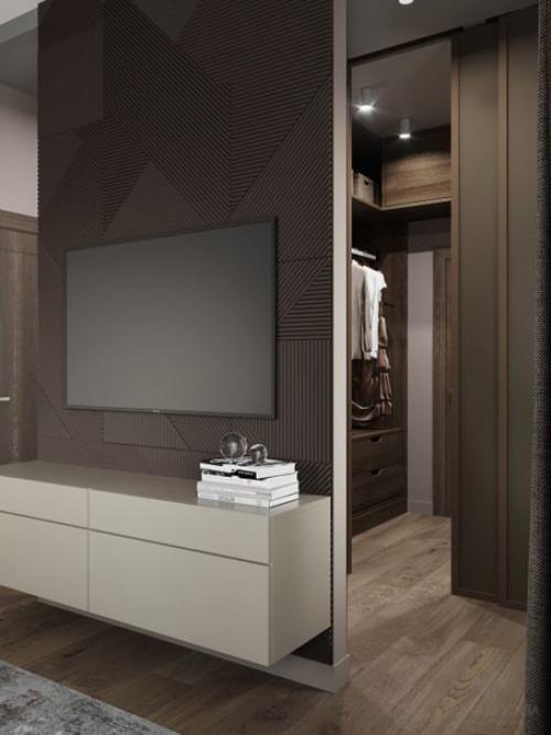 Лаконичный строгий интерьер в теплых природных тонах. 07