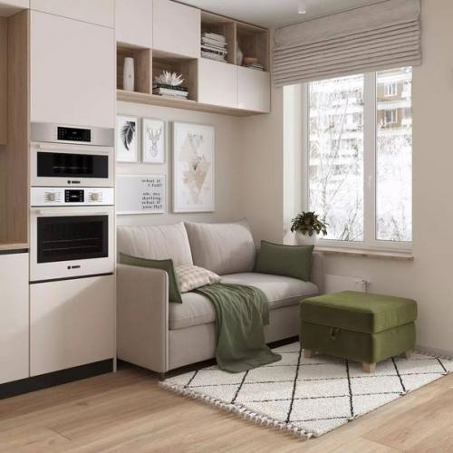 Ощущение чистоты, воздуха и пространства в совокупности с элегантностью, женственностью и изысканностью - основа этого интерьера кухни - гостиной. 04