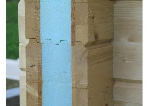Термобрус - клееный брус с пенополистиролом. 07