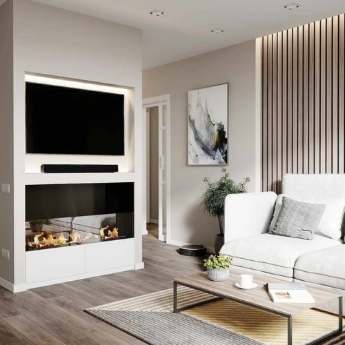 Интерьер квартиры, оформленный в современных трендах и цветах. 01