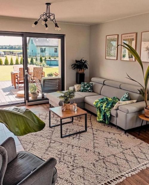 Современный европейский скандинавский интерьер загородного дома. 01