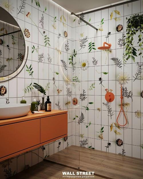 Согласитесь, оформление обоями жилых комнат - это одно, а ванной комнаты - совсем другое. 01