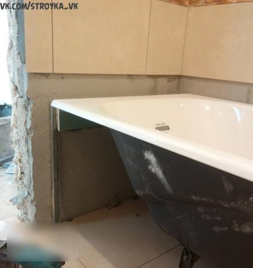 Процесс монтажа экрана под ванну. 01