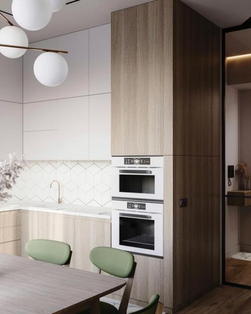 Интерьер кухни. Лёгкий, едва уловимый налёт английской классики. 02