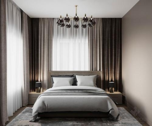 Лаконичный строгий интерьер в теплых природных тонах. 04