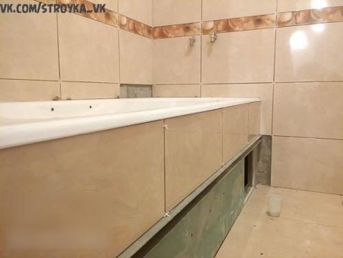 Процесс монтажа экрана под ванну. 06