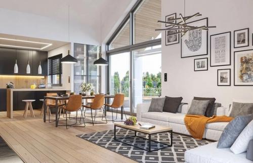 Эскизный проект современного дома с камином и просторной гостиной. 08 Эскизный проект современного дома с камином и просторной гостиной. 08