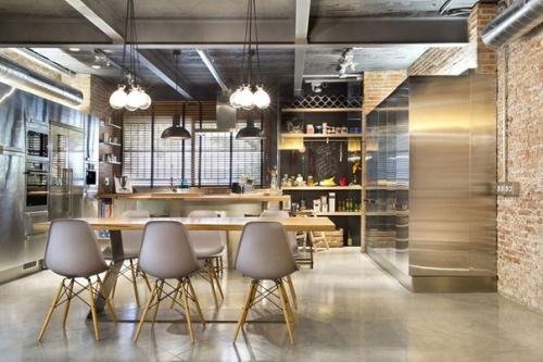 Индустриальный стиль в дизайне кухни. 02