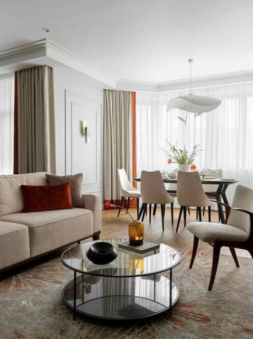 Стильный и утонченный интерьер для семьи из трех человек. 01