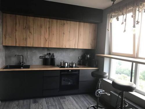 Кухня в черном цвете. 02