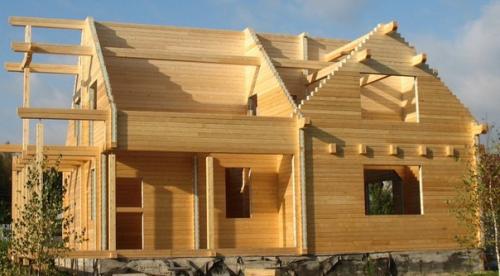 Термобрус - клееный брус с пенополистиролом. 01